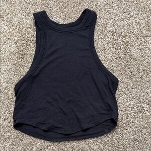 lululemon athletica Black Ribbed Cropped Racerback Tank